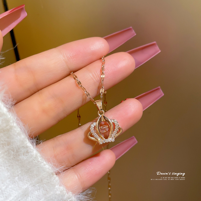 Collier en acier titane J327, pendentif en cuivre