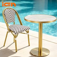 Chaises empilables pour patio, jardin, restaurant, café, mobilier d'extérieur, chaises en rotin tressé, chaises de bistrot