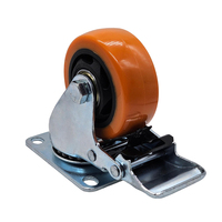 Roue pivotante de 3 pouces avec frein de blocage total, capacité de charge de 80 kg pour le déplacement d'équipements industriels, roue pivotante verrouillable