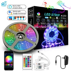 WELLUX IP65 Eu-plug lights Tuya Wi-Fi+ IR RGB Music controller (BK module) wifi 12V DC 1.5A 18W smart led strip