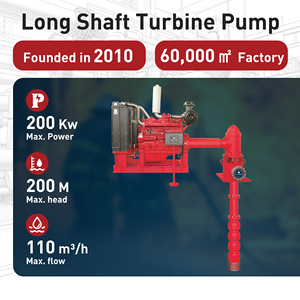 Pompe submersible à turbine verticale à arbre long diesel pour l'approvisionnement en eau de lutte contre les incendies - Product Image 1