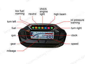 Medidor de temperatura gas RPM de motocicleta Grupo de medidores de gasolina de motocicleta para Nk <span class=keywords><strong>150</strong></span> <span class=keywords><strong>Haojue</strong></span> Nk150 - Product Image 2