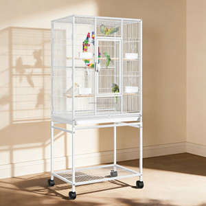 Orta Boy Uçma Kuşu Kafesi, Kanarya İspinoz Kafesi, Çıkarılabilir Standlı, Ferforje Orta Boy Papağan Kafesi, Ahşap Tüneklerle - Product Image 5