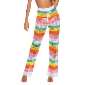 Nuovo <span class=keywords><strong>Copricostume</strong></span> Traforato in Maglia per Bikini, Pantaloni da Spiaggia per Donna, Traspirante in Poliestere/Cotone - Product Image 6