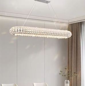 Zeal Lighting Luxury Stainless Steel Circle Chandelier para Lobby Light Grey Crystal Chandelier Light - Product Image 6