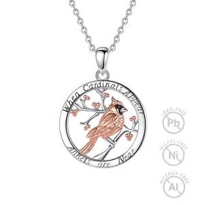 Merry shine Sterling Silber Roségold plattiert benutzer definierte Kardinal Vogel Anhänger Halsketten