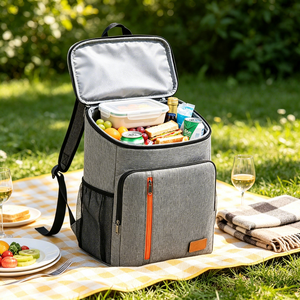 Sac à dos isotherme imperméable pour canettes, sac à dos glacière en Oxford-PEVA, sac à déjeuner, sac à vêtements, double usage, tout-en-un - Product Image 1