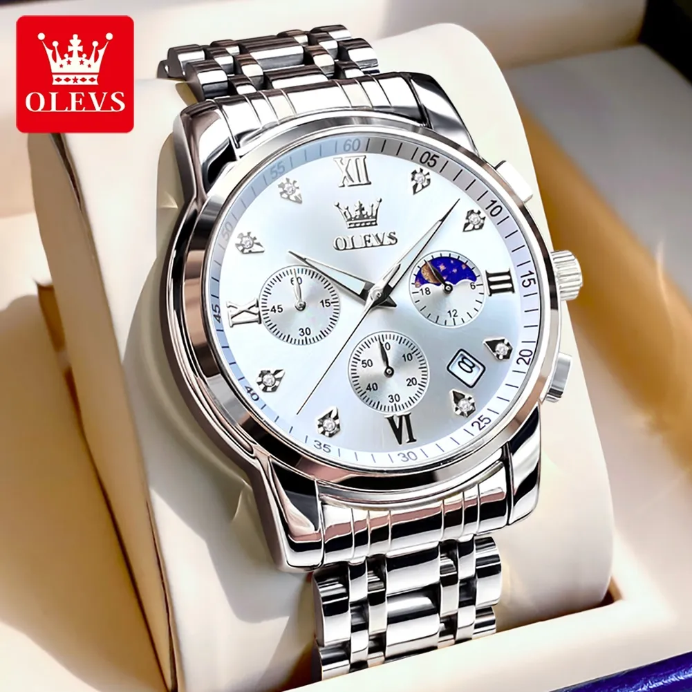 Men Hand Watch Diamond OLEVS 2858 Water Resistant Quartz Watch Fashion Casual Design Clock Factory Custom Logo quartz wristwatch