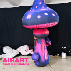 Champignon magique gonflable géant pour la décoration de fête, modèle gonflable de pleurote volante violette rose étoilée - Product Image 3