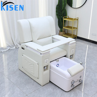 Chaise de massage de salon de beauté professionnelle de luxe européenne moderne avec pompe de vidange pour salon de manucure et pédicure