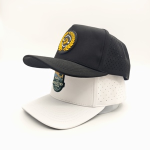 Casquette de golf Prime 5 panneaux unie imperméable avec logo en silicone personnalisé, faible MOQ, OEM, perforations laser, équipement premium pour club de golf - Product Image 2