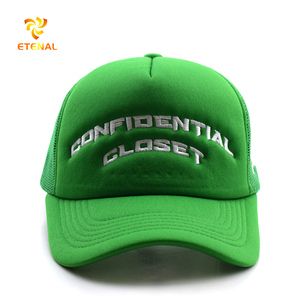 Casquettes de camionneur personnalisées avec logo brodé, couleur verte, en mousse et maille, style Y2K, hip-hop, plage, performance - Product Image 1