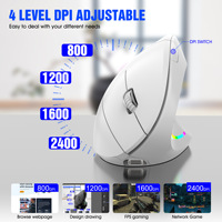 Mouse Vertikal Nirkabel H1 2.4g, Mouse Pencegah Pegal, Pengisian Daya Tipe C, Empat Tingkat Kecepatan yang Dapat Disesuaikan, Ergonomis untuk Jam Kerja yang Lama