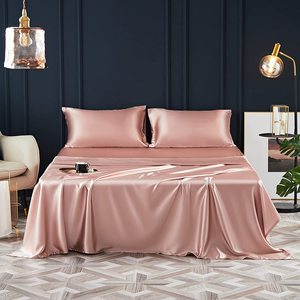 Ensemble <span class=keywords><strong>de</strong></span> draps en <span class=keywords><strong>satin</strong></span> soyeux certifié Oeko-tex 100, 4 pièces, ensemble <span class=keywords><strong>de</strong></span> draps à jupe profonde - Product Image 2
