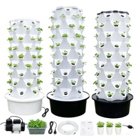 Tour hydroponique à 36/42/48 trous, jardinière verticale à 6/7/8 niveaux, système de culture sans sol à circulation automatique pour plantes d'intérieur et d'extérieur