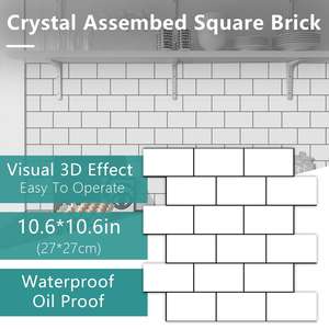 Pegatina Decorativa Rectangular Blanca y Negra para Pared, Adhesiva, de PVC Brillante, Resistente al Agua, para Decoración del Hogar - Product Image 6