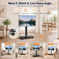 Soporte de TV de Piso Negro Hetek en Oferta, de 37 a 70 Pulgadas, para Sala de Estar, Moderno, de Metal, con Certificación CE, con VESA Estándar 200*100~600*400
