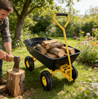 Chariot de jardin basculant, chariot utilitaire robuste à grande capacité pour la plage, la cour, la pelouse, provenant d'une usine OEM