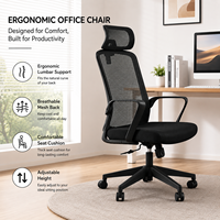 Chaise de bureau ergonomique moderne à dossier plein en maille, pivotante, réglable en hauteur, personnalisable OEM/ODM, pour bureau à domicile