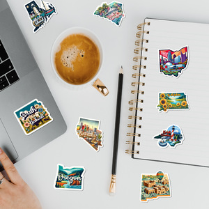 <span class=keywords><strong>Hot</strong></span> Sale Custom Logo Die Cut Laptop Decalques Moda Padrão Vinil Removível Adesivos Moda Item Promocional - Product Image 4