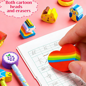 Lápiz de Dibujos Animados para Niños con Borrador HB, Recompensa para Estudiantes de Primaria, Papelería de Aprendizaje Linda y Creativa - Product Image 4