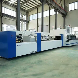 HGTECH 2024 New Model Automatic 1000w 2000w 3000w CNC Metal Pipe And Tube Fiber Laser Cutting Machine With CE Certification