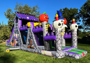 Circuito de Obstáculos Inflable para Halloween, Desafío de Obstáculos al Aire Libre con Calabazas y Fantasmas, Castillo de Obstáculos para Alquiler para Fiestas - Product Image 6