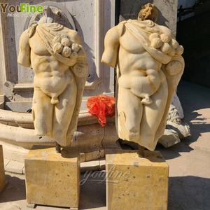 YOUFINE Design classico intagliato a mano in marmo maschile Torso scultura romana antico nudo greco busto statua di pietra per la decorazione - Product Image 5