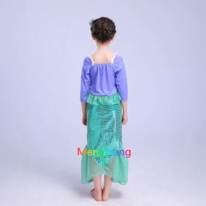 Disfraz de princesa de cola de sirena de manga larga para niñas pequeñas, disfraz de fiesta de lentejuelas, disfraces de películas y TV Arial - Product Image 6