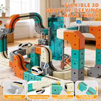 Nouveau Circuit de Course 3D Magique Flexible, Blocs de Construction Créatifs pour Voitures, Jouets Magnétiques Électriques avec Rail de Train et Élévateur