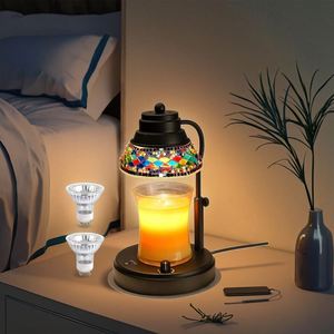 Electric Colorful Diamond Lampshade Stained Glass <b>Wax</b> <b>Melting</b> Lamp With Timer and Dimmer Candle Warmer Light - Product Image 4