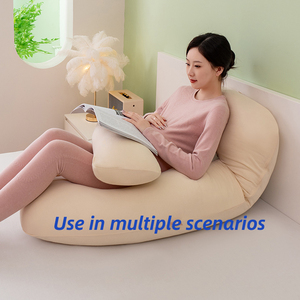 Corpo inteiro bege U em forma de gravidez travesseiro algodão orgânico capa maternidade para dormir - Product Image 6
