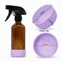 Base en silicone antidérapante pour bouteille, protection en silicone pour flacon pulvérisateur en verre rechargeable, logo personnalisé OEM ODM