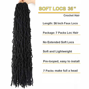 Extensiones de Cabello Sintético de Fibra de Baja Temperatura, Estilo Gypsy Crochet, Suaves y Largas, Tipo Goddess Faux Locs, con Soporte para Marca Privada, Venta al por Mayor - Product Image 3
