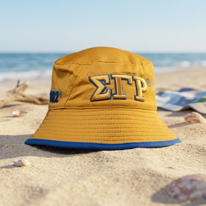 Sombrero de Pescador Casual de Mezclilla Dorado Sigma Gamma Rho con Bordado 3D Unisex - Product Image 2