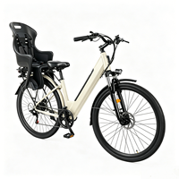 Vélo électrique 36V 10.5Ah, cadre en acier, vélo de ville électrique, vélos hybrides pour femmes avec porte-bagages arrière pour siège enfant