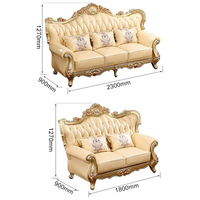 Canapé de luxe sectionnel 1123 en cuir véritable doré, style antique et moderne, très demandé au Nigeria