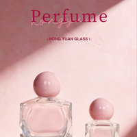 Nouvelle bouteille vide de parfum en verre transparent de 15 mm avec filetage, forme personnalisée, par l'usine Hongyuan, modèle HYXH2040, cinq couches