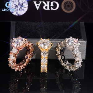 Gold Plated Moissanite Fully Band <b>Iced</b> Out Solid Sterling Silver 925 Hip Hop Jewelry VVS Moissanite Diamond Band <b>Ring</b> - Product Image 2