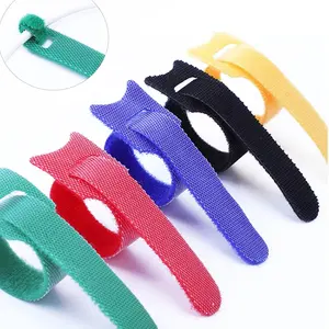 Custom Size Colorful Flexible Double Sided Reusable Carry Hook And Loop Cable Tie