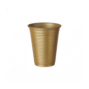 Vasos biodegradables y compostables de bioplástico de 200 ml, color dorado, 50 unidades/paquete - Product Image 1