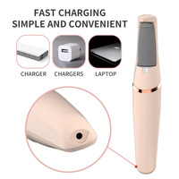Kit d'outils de pédicure professionnel électrique rechargeable pour enlever les callosités des pieds, exfoliant à double tête pour peau morte avec lumière LED