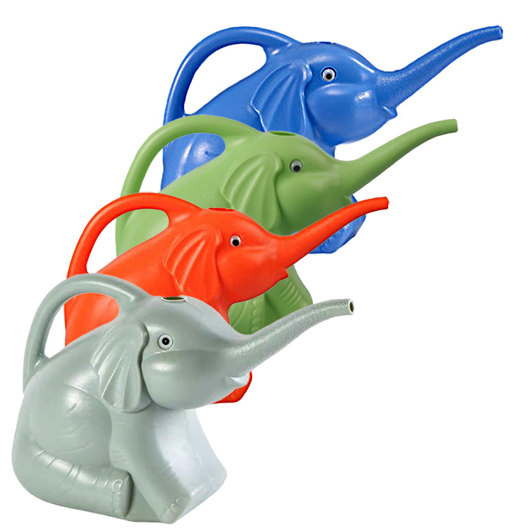 ASSR - Annaffiatoio con elefante, in plastica, con occhi Googly e funzionale, per irrigazione, a bocca lunga, per interni ed esterni