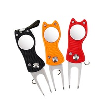Fourche de golf en plastique personnalisable avec logo, outil de réparation de gazon, fourche à balle pliable, marqueur de balle laser en époxy, balle de golf
