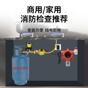 Detector de Gas Combustible Industrial de 24V, Tipo Fijo, para Gas Natural y Gas de Carbón, con Indicador de Luz Roja - Product Image 3