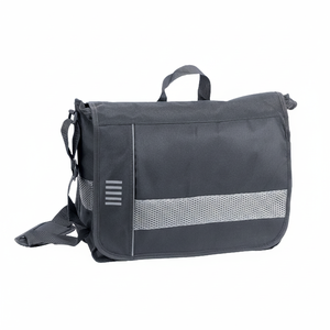 Borsa a Tracolla da Uomo Nera e Grigia 120x380x300 con Design Durevole a Pannelli in Rete - Product Image 2