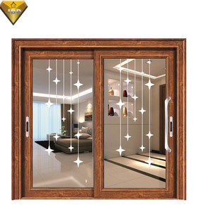 aluminio de pivote de la puerta de vidrio templado puertas correderas de la puerta de aluminio con tres pistas <span class=keywords><strong>y</strong></span> metal de mash - Product Image 5