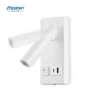 Lampe murale LED en aluminium Oteshen avec port de charge USB Type C, commande par interrupteur, économie d'énergie, utilisation en parc, certifiée CE