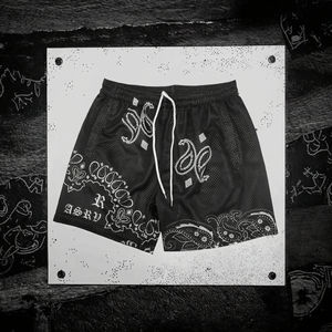 Shorts en maille tricotée décontractés pour hommes, taille élastique, style vintage, logo personnalisé, séchage rapide, respirant, 100 % polyester, pour le basketball, la gym et l'entraînement - Product Image 3