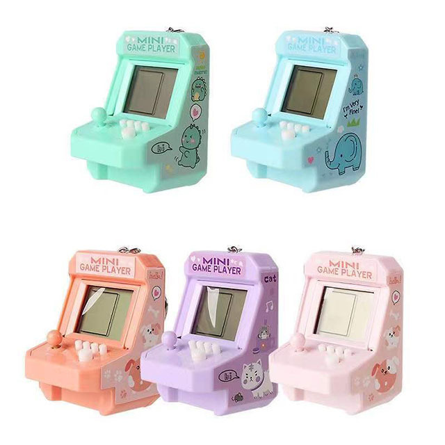 Mini Brick Game Handheld Game Players Portable Finger Toy Pendant Plastic Key Chains Wholesale